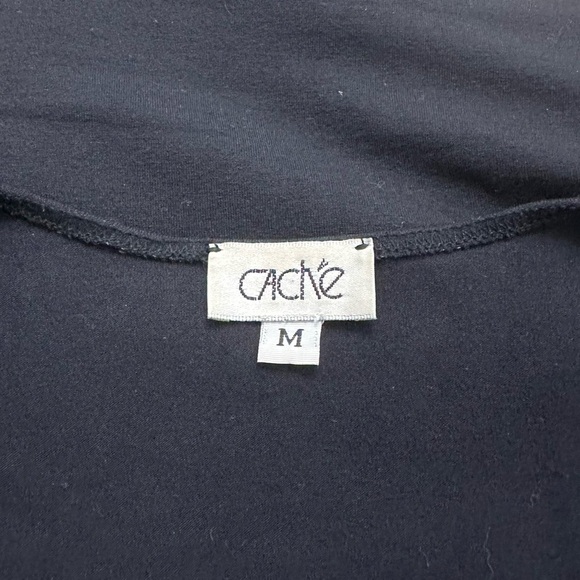 Vintage Cache Navy Blue V-Neck Top USA Rhinestones Medium July 4th EUC Made USA - Picture 2 of 8